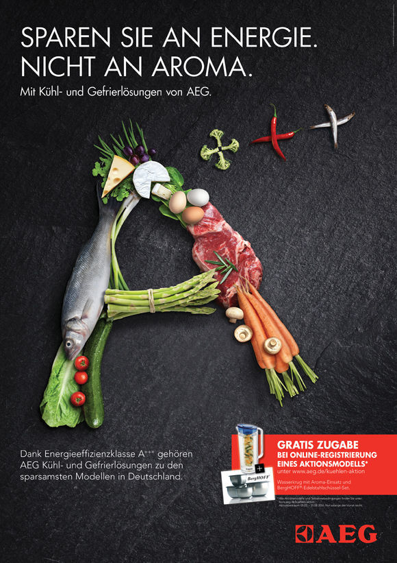 AEG-Werbemotiv für Kühl- und Gefrierschränke (Quelle: Bloom)
