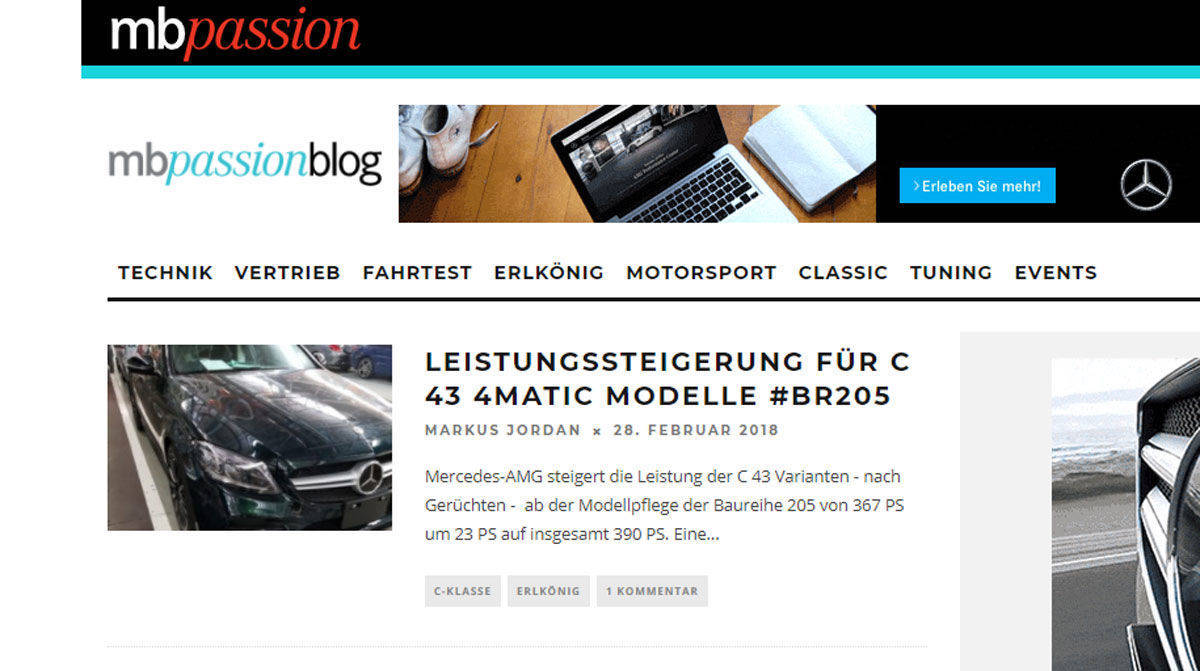 Hoch professionell und sehr relevant, aber nicht von Mercedes-Benz selbst betrieben: Der MB Passion Blog.