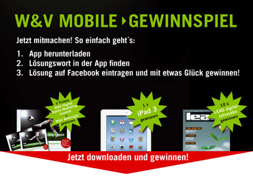 W&V Mobile Gewinnspiel