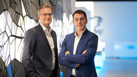 Medizintechnik trifft Digitalagentur::Tobias Schalkhaußer (Brainlab und Schalk & Friends) und Stefan Vilsmeier (Brainlab).