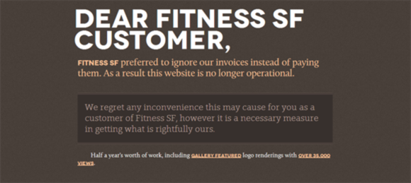 Statt eines Unternehmensauftritts erscheint unter der Internetadresse von Fitness SF jetzt ein Protestbrief. Statt eines Unternehmensauftritts erscheint unter der Internetadresse von Fitness SF jetzt ein Protestbrief.