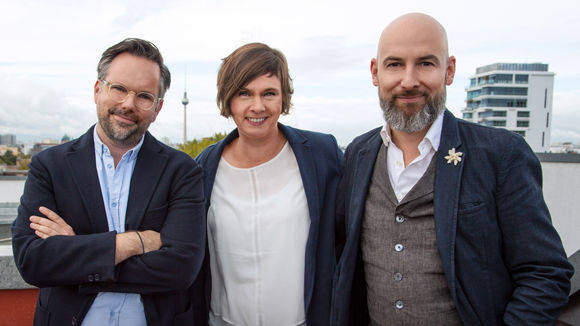 Das neue Führungstrio von VCCP Berlin: Robin Karakash, Wiebke Dreyer und Neuzugang Carsten Fillinger.