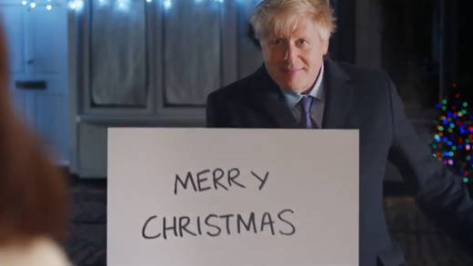 Boris Johnson vor der Tür seiner Angebeteten.