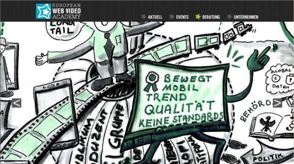 Screenshot der Website der European Web Video Academy Screenshot der Website der European Web Video Academy