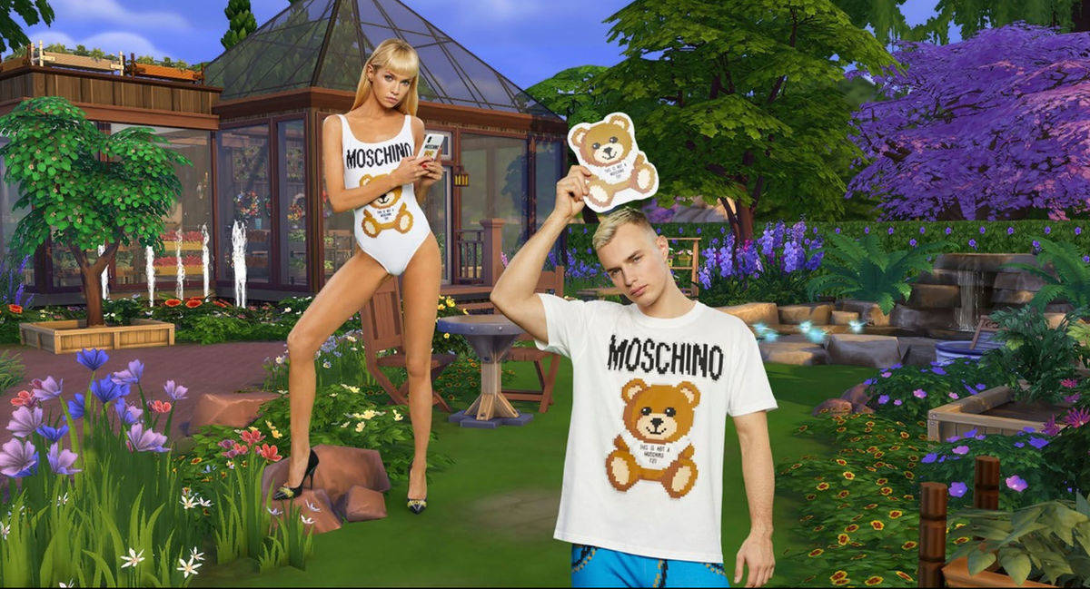Auch Moschino kreiert bereits virtuelle Mode - für das Online-Game "Sims". 