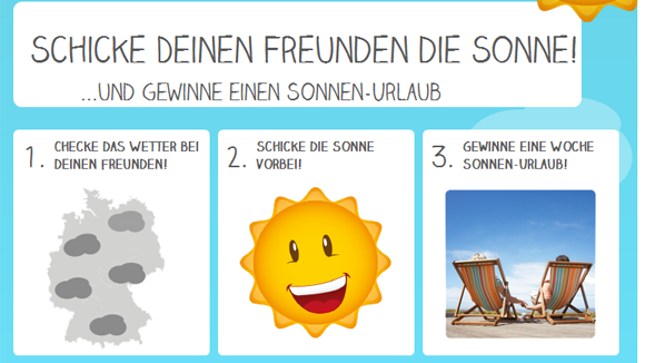 Freunden, die gerade im grauen Nebel stecken, kann man mittels App einen Sonnengruß schicken. Freunden, die gerade im grauen Nebel stecken, kann man mittels App einen Sonnengruß schicken.
