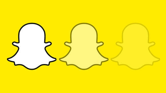 Snapchats Markenzeichen: weißer Geist auf knallgelbem Hintergrund.