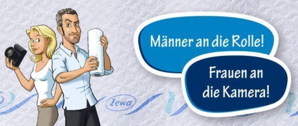 Zewa Wisch&Weg fordert auf, Männer als Putzteufel zu inszenieren. Zewa Wisch&Weg fordert auf, Männer als Putzteufel zu inszenieren.