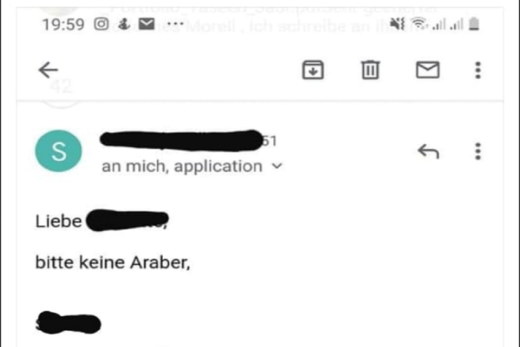 Die von Bewerber Yaseen Gabr auf Facebook veröffentlichte E-Mail sorgt im Netz für Furore.
