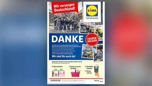 W&V Data "Top 30 Kreationen": Lidl hat unter den ohnehin noch stärker präsenten Lebensmittelhändlern am meisten Werbedruck aufgefahren.