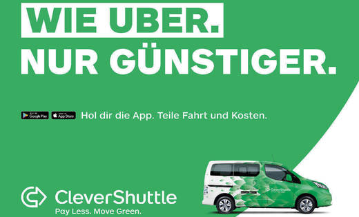 Mit augenzwinkernd gemeinten Plakaten wie diesem wirbt aktuell Clevershuttle.
