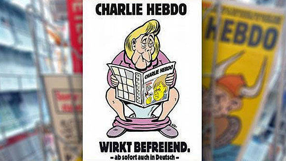 So wirbt "Charlie Hebdo" für den Deutschlandstart.