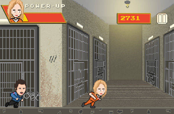 Im Spiel zu "Orange is the new Black" muss man als Piper Chapman auch den Wärtern entkommen. (Flixarcade/Netflix)