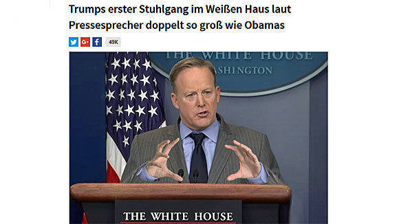 So kommentierte "Der Postillon" die Unstimmigkeiten zu Besucherzahlen bei Donald Trumps Inaugurationsfeier.
