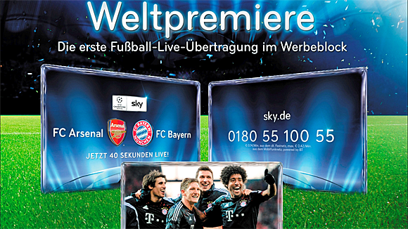 Nur bei Sport1 gab es Ausschläge beim Sky-Live-Fußball-Spot bei den Werbeinselreichweiten. Unterdessen kloppen sich Kreative um die Idee... Nur bei Sport1 gab es Ausschläge beim Sky-Live-Fußball-Spot bei den Werbeinselreichweiten. Unterdessen kloppen sich Kreative um die Idee...