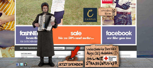 Jung von Matt setzt Straßenmusiker vor Online-Shops