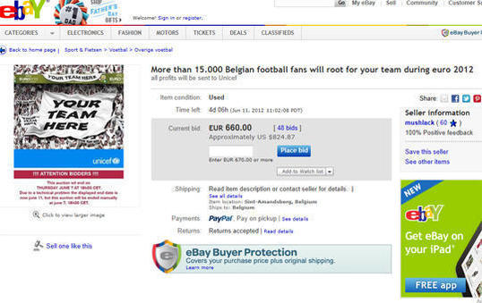 Das Ebay-Gebot liegt am Donnerstag schon bei 660 Euro. Das Angebot läuft noch bis Montag.