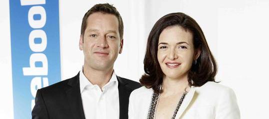 Auf Personalsuche: Facebooks deutscher Sales-Chef Scott Woods und Konzern-Vize Sheryl Sandberg.