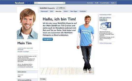 Der virtuelle "Wohlfühlexperte" Tim werkelt für Tui auf Facebook. 