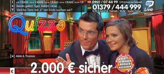 Es ist Prime Time - und 9Live zeigt Rot.