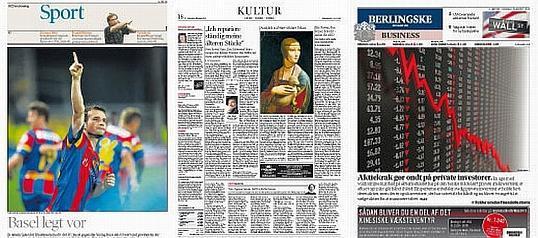 Zeitungen wie die "NZZ am Sonntag", "Berliner Morgenpost" oder "Berlingske" geben den Takt im Printdesign und -konzept an. 