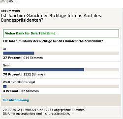 Die Gauck-Abstimmung, kurz bevor der MDR sie aus dem Netz nahm (Blog-Screenshot).