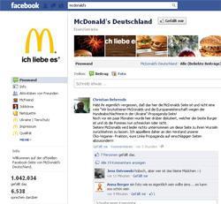 Mc Donald's Deutschland hat die meisten Freunde in Deutschland um sich versammelt.