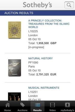 Gebote von unterwegs: Sotheby's App