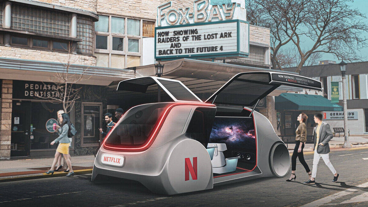 ﻿ Ein rollender Kinosaal – die Vision fürs Netflix-Auto.
