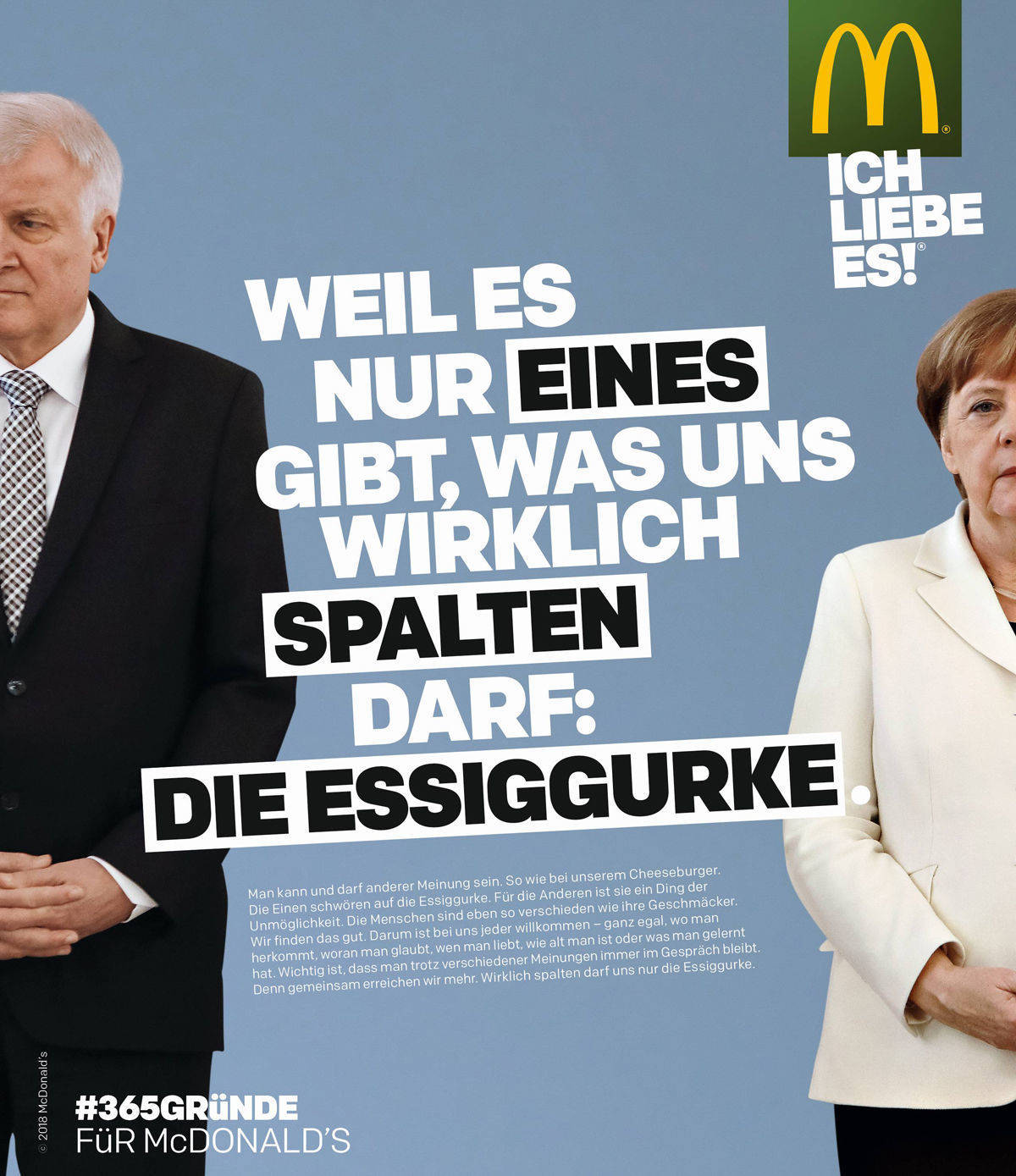 Bekenntnis zur Vielfalt: Das McDonald's-Motiv erscheint in verschiedenen Tageszeitungen.