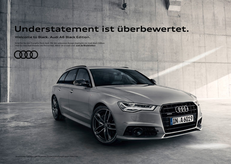 "Understatement ist überbewertet": Audi-Motiv von Kolle Rebbe.