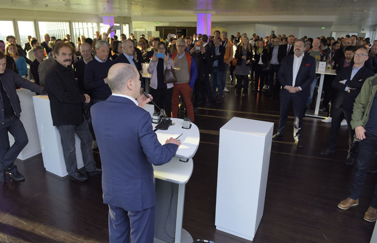 Bürgermeister Olaf Scholz bei seiner ADC-Eröffnungsrede.