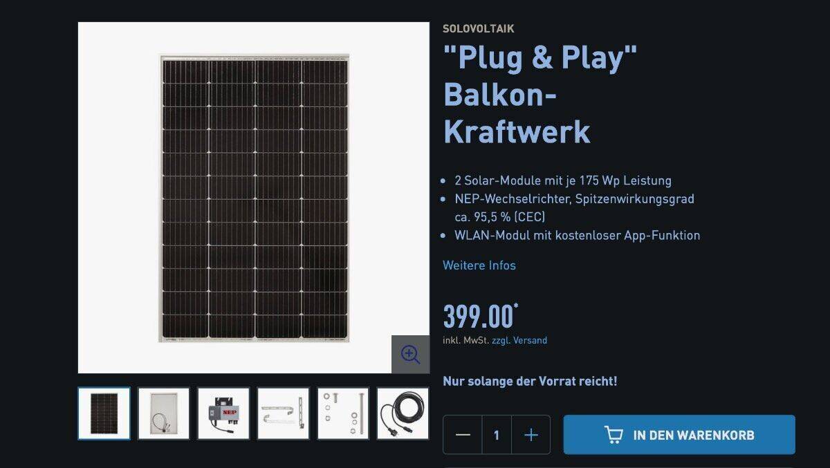 Um dieses Balkonkraftwerk dreht sich der Zoff.