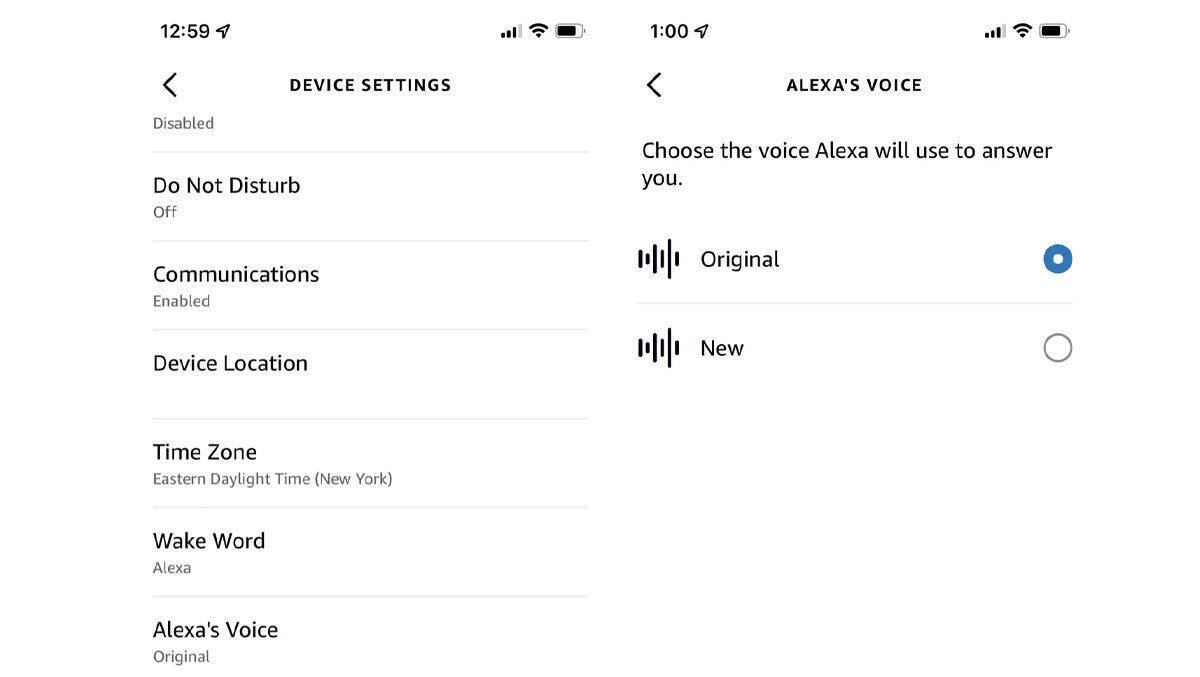 Die Original-Stimme von Alexa – oder ein männlicher Assistent? Amazon-Kunden haben jetzt die Wahl.