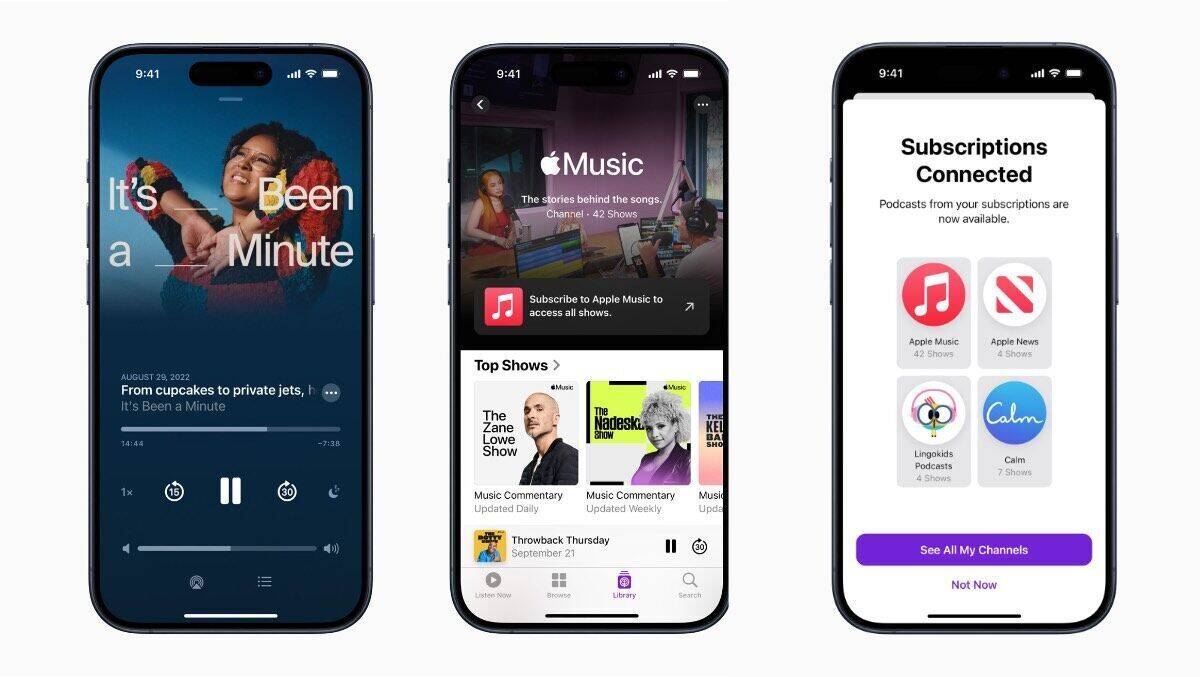 Bei Apple lassen sich die Music- und die Podcasts-App jetzt schnell verbinden.