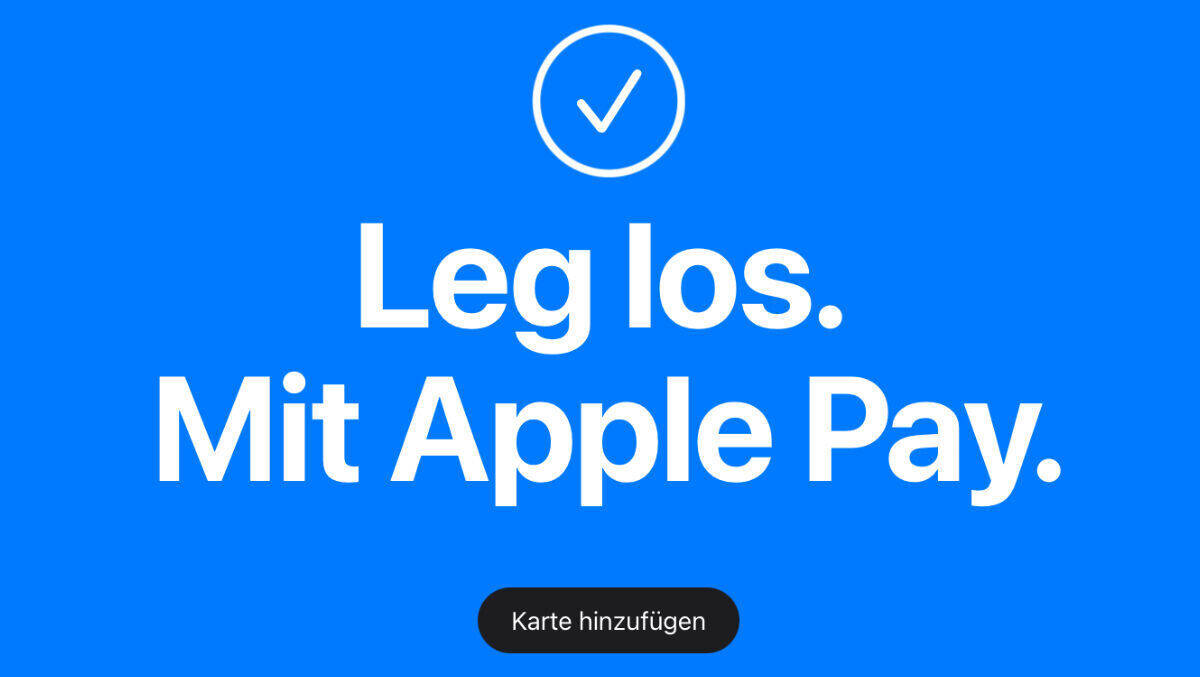 Apples Werbung zur Teilnahme an Apple Pay.