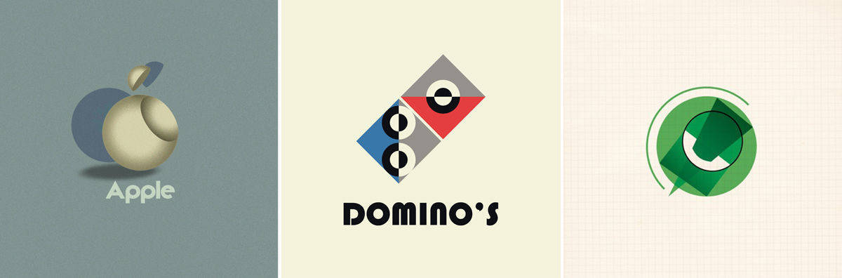 Apple (Vladimir Nikolic), Domino's (Ars Design), Whatsapp (Hawnit Studio).