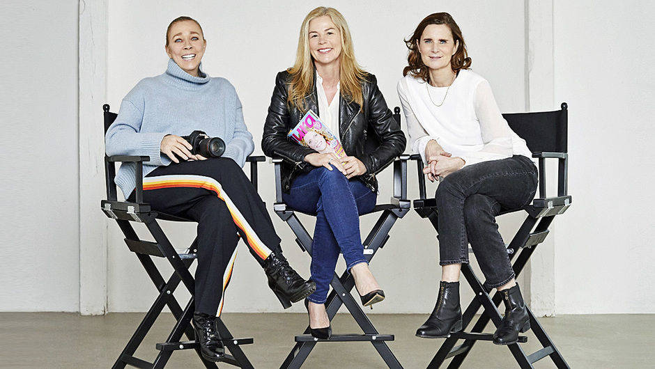 Diese "Laura"-Jury" wählt "Titelstars" aus (v.l.): Margaretha Olschewski (Fotografin), Sabine Ingwersen (Chefredakteurin) und Petra Meerjanssen (Photo Director). (Foto: Marvin Kampermann für "Laura")