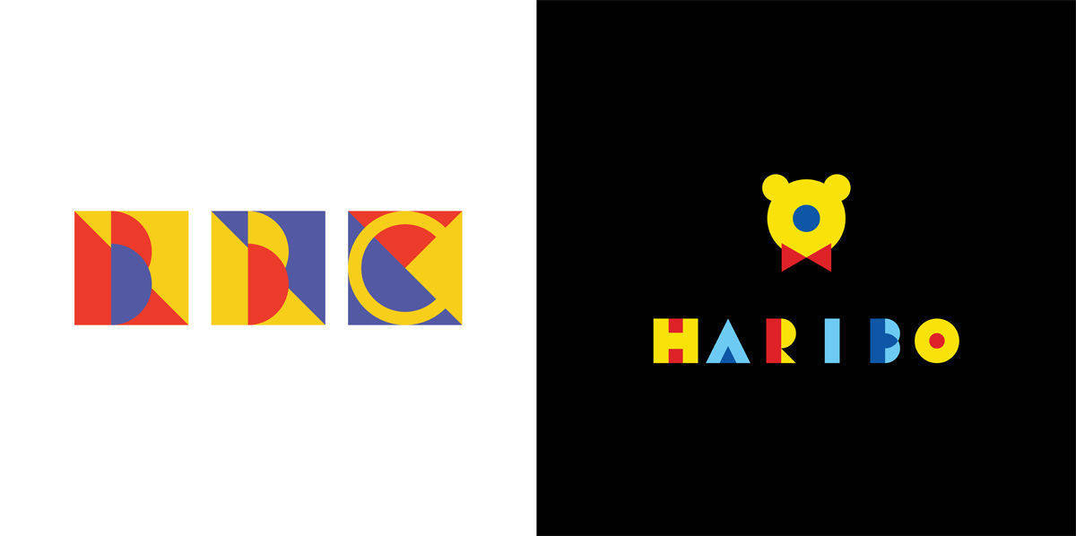 BBC-Logo im Bauhaus-Look von Yuleha, Haribo von Sense Design.