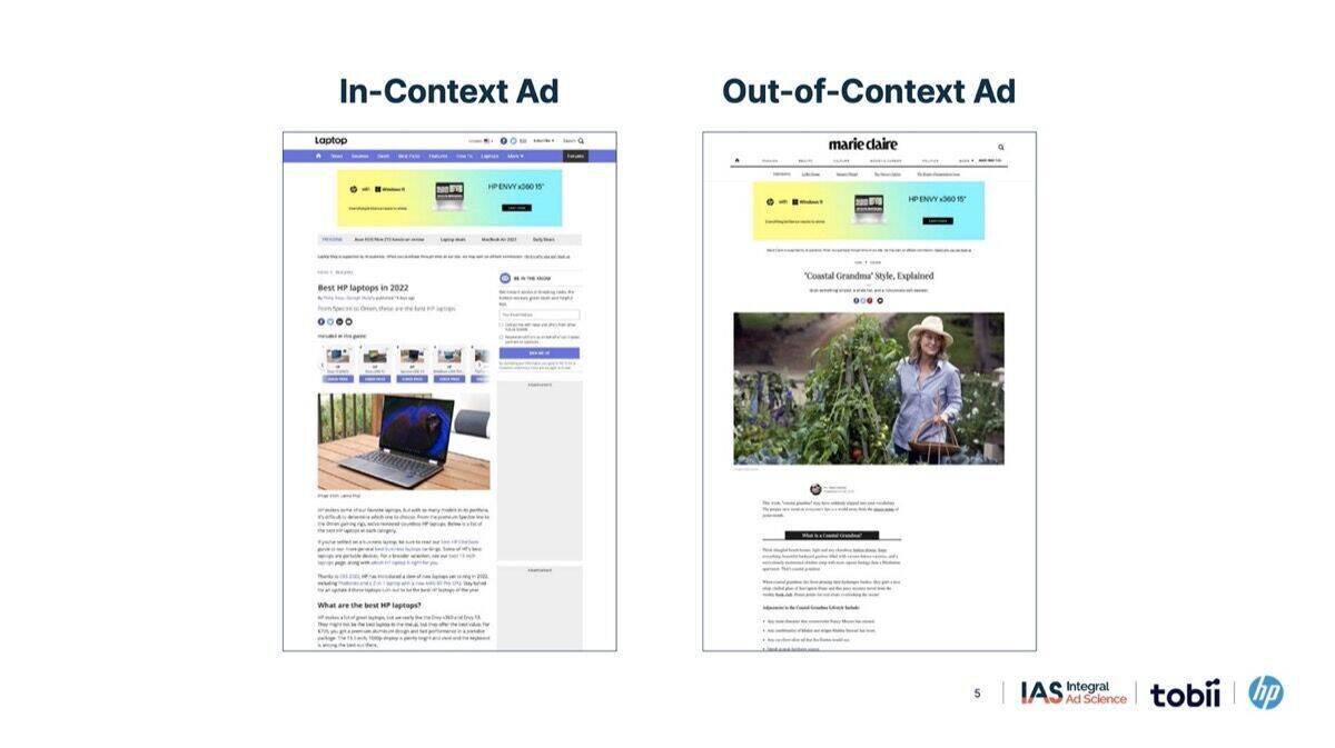 Beispiele für kontextunabhängige Werbung.