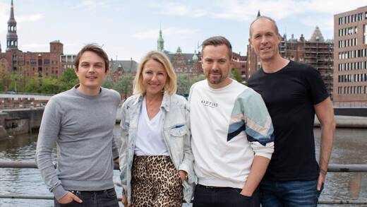 Der neue Beirat von Play The Hype v.l.n.r.: Marius Jansen (CEO Social Match), Vanessa Losch (Founder V.Communication & The People Agency), Jan Nicolas König (Co-Founder Odaline),  Gordon Sommer (Co-Founder Sommer+Sommer).