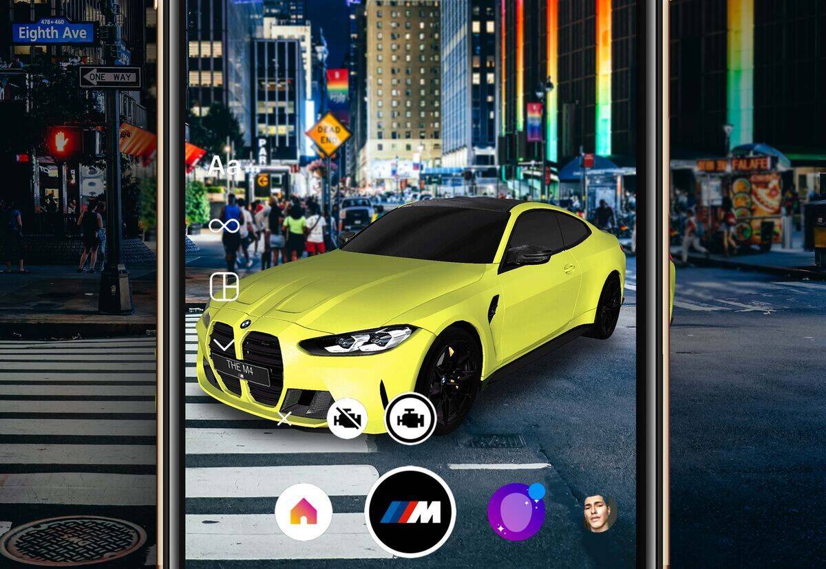 Der neue BMW M4 steht dank AR in New York