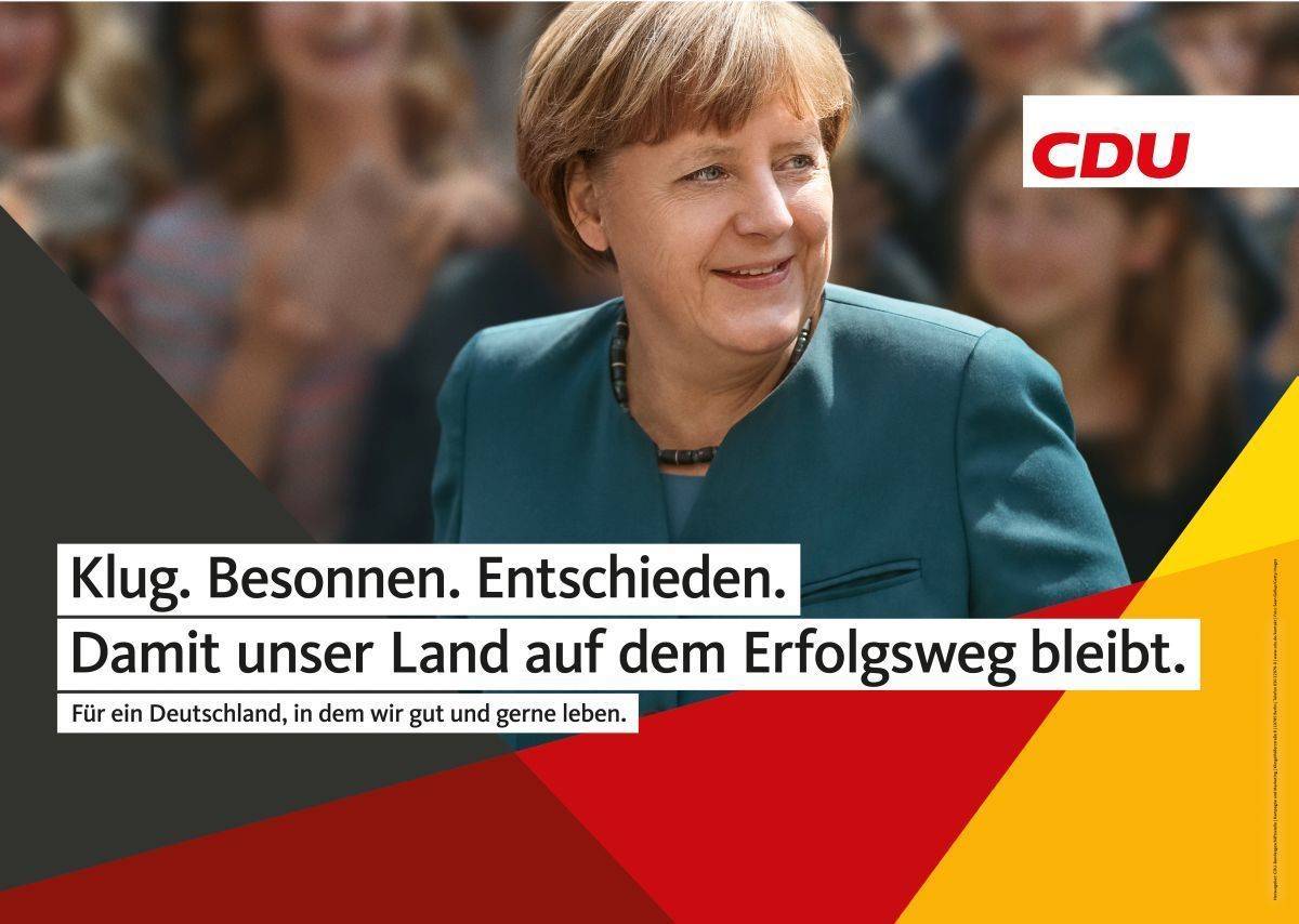 Plakatmotiv mit Angela Merkel.