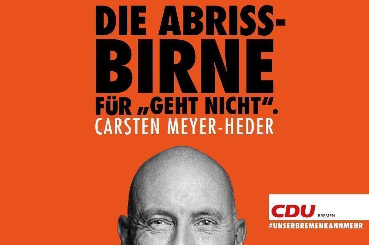 Eines der Wahlkampfmotive der CDU-Kampagne für Carsten Meyer-Heder.