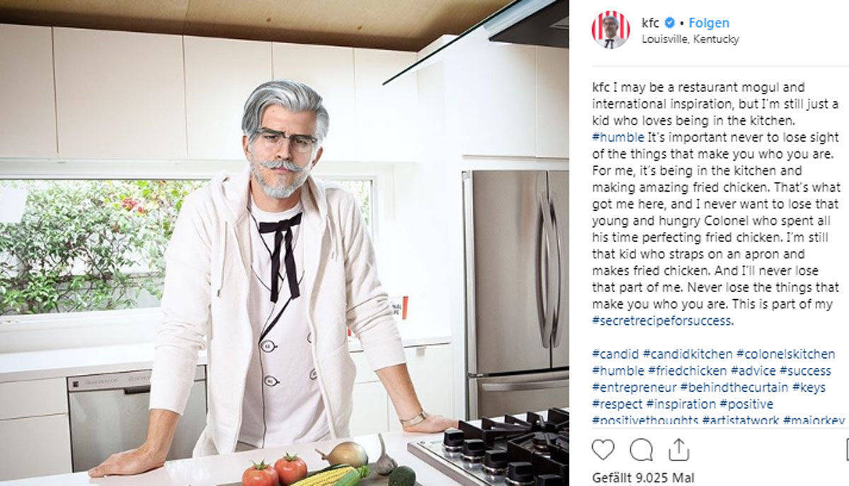 Colonel Sanders ist zum Influencer gemorpht.