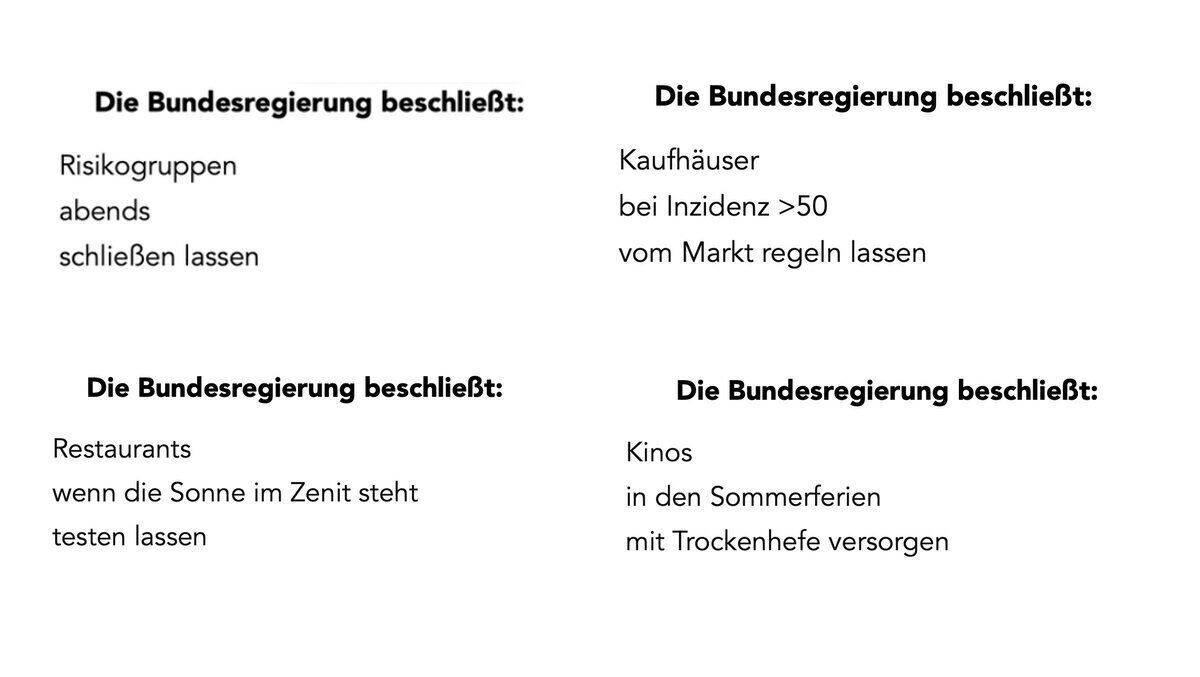 Vier Beispiele: Das wirft der Corona-Maßnahmen-Gaga-Generator aus