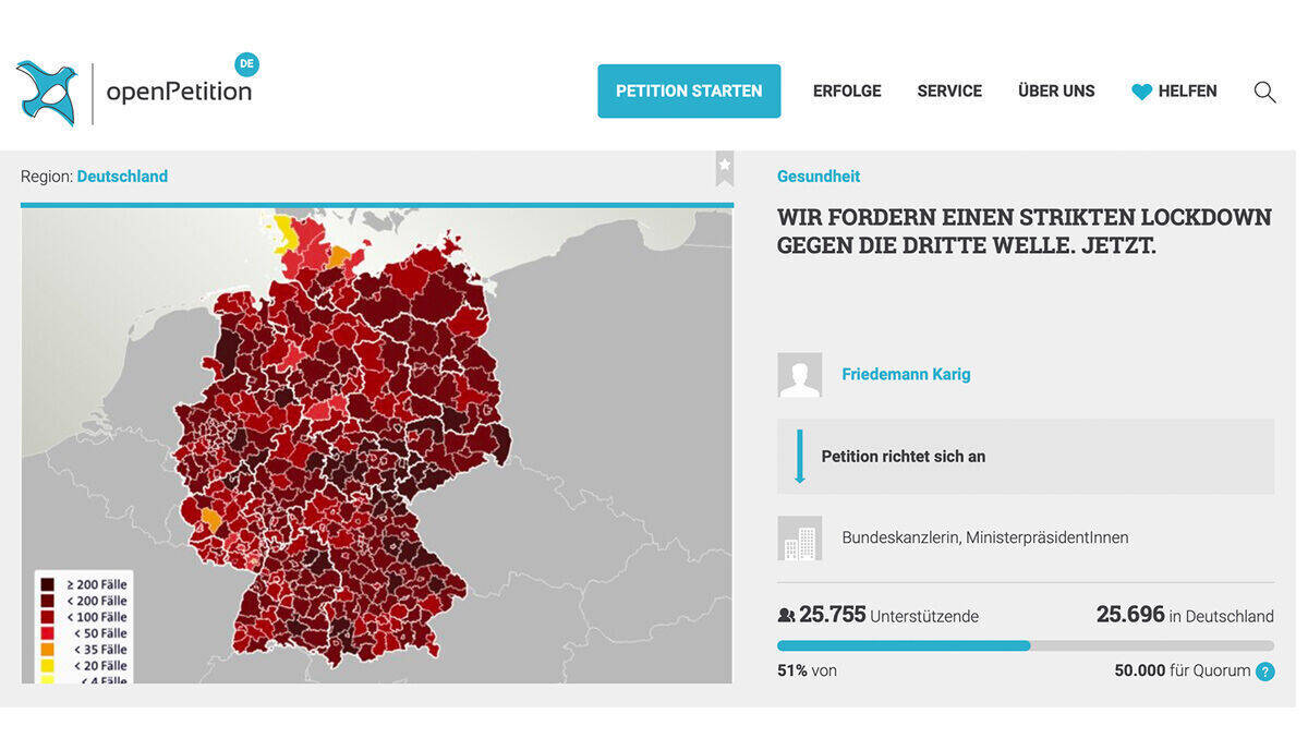 Strikter Lockdown gegen die dritte Welle – diese Petition läuft jetzt.