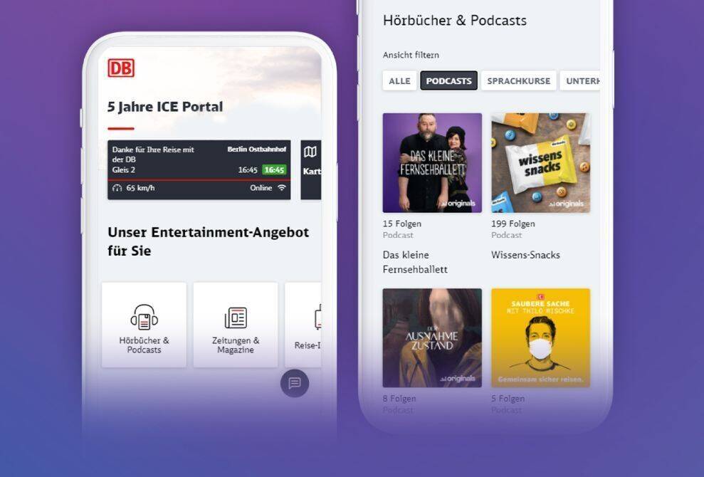 Podcasts von Deezer künftig auf dem ICE-Portal