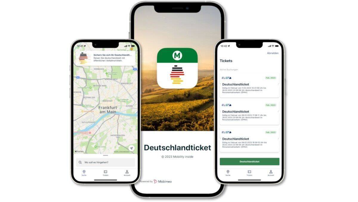 So sehen die Screens der Deutschlandticket-App aus.