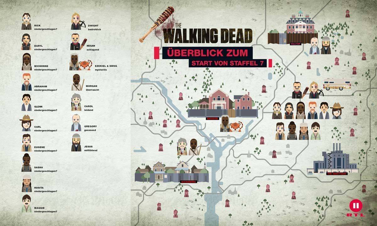 Die Karte von RTL II zum Staffelstart von "The Walking Dead".